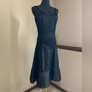 Vintage black tulle A line slip. L
